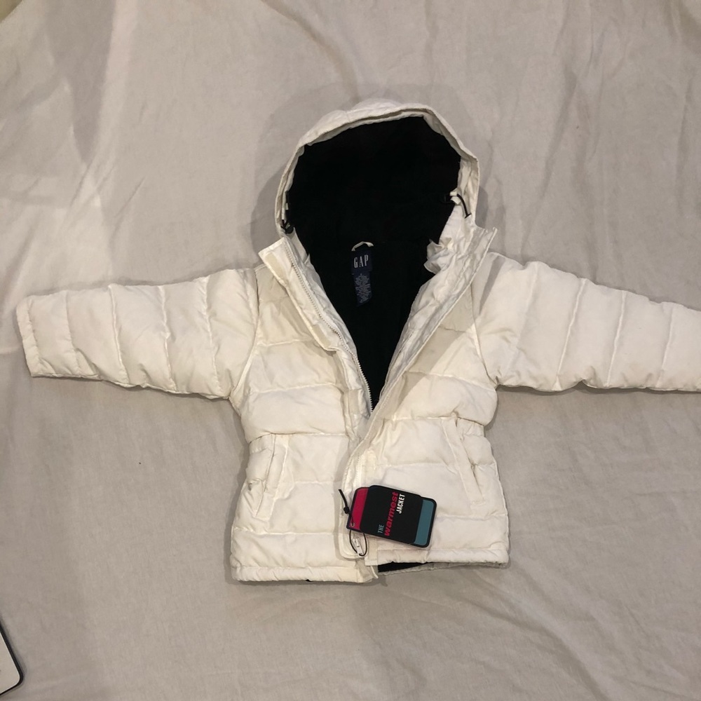 NWT Gap Kids White Hooded Puffer Parka Coat